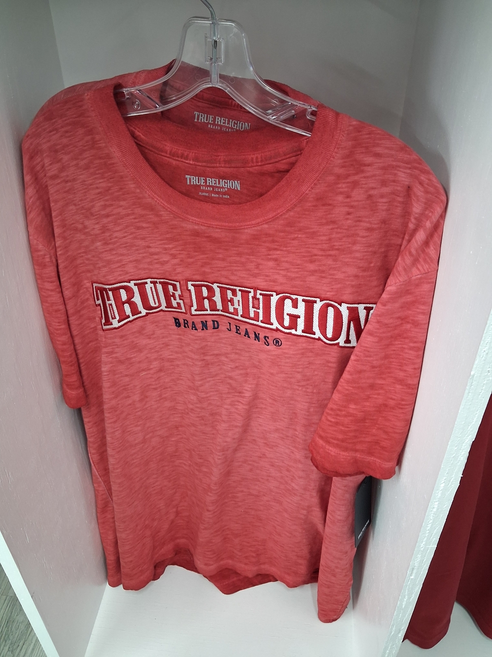 True Religion Coral Heather Short Sleeve Logo Tee